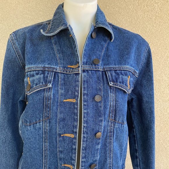 Vintage Bill Blass Heavy Blue Denim Jacket NEW - Picture 4 of 5